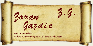 Zoran Gazdić vizit kartica